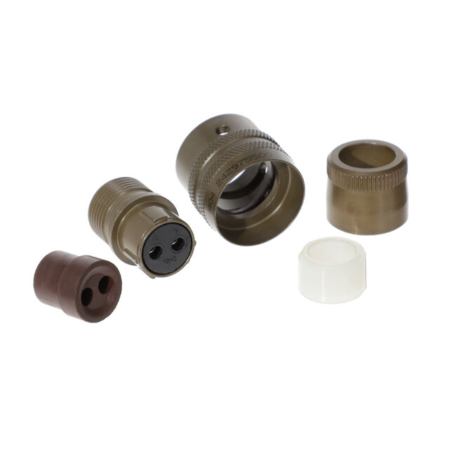 CONN PLUG FMALE 2P GOLD SLDR CUP