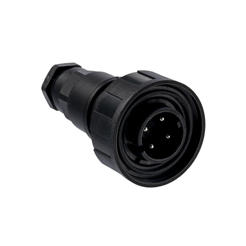 CONN PLUG MALE 4POS NICKEL SCREW