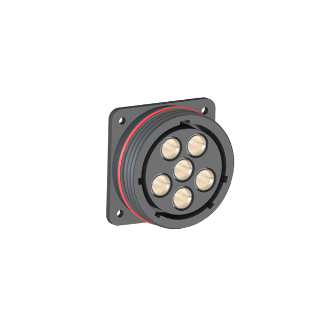 RCPT FLANGE MNT 6POS W/SKT 1/0