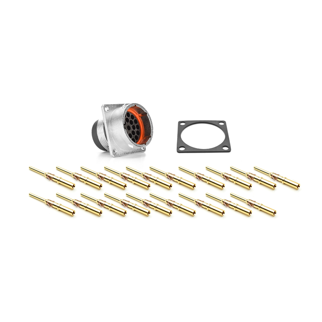 CONN RCPT MALE 19POS GOLD CRIMP