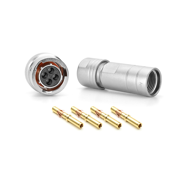 CONN PLUG FMALE 4POS GOLD CRIMP