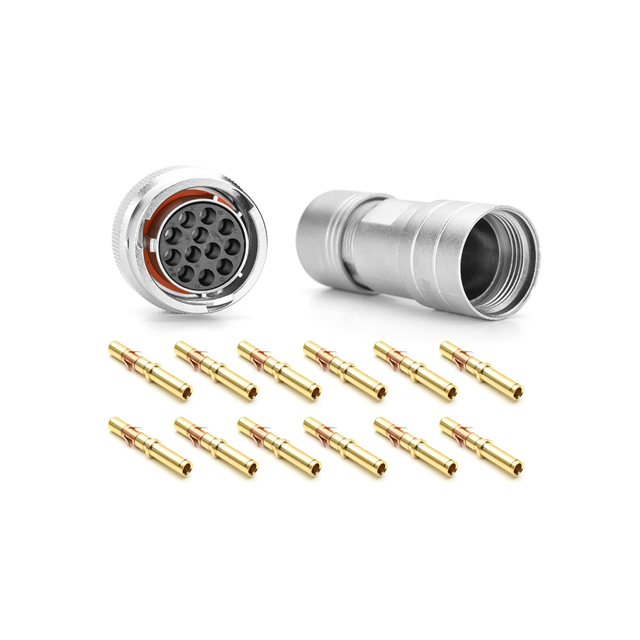 CONN PLUG FMALE 12POS GOLD CRIMP