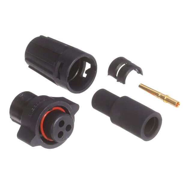 CONN PLUG FMALE 3POS GOLD CRIMP