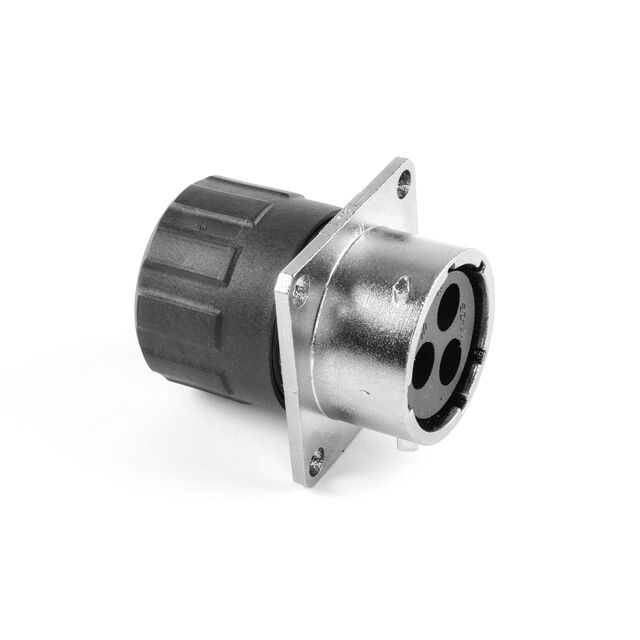RECEPTACLE, SQUARE FLANGE, 3 POS