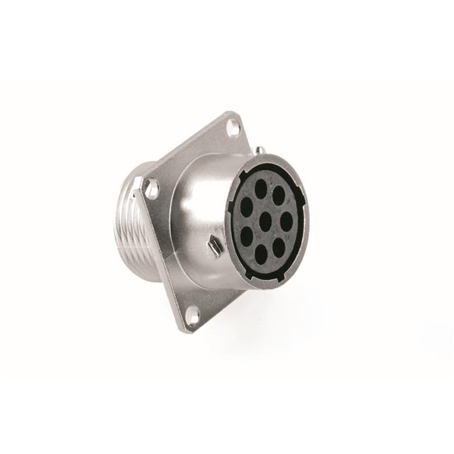 RECEPTACLE, SQUARE FLANGE, 7 POS