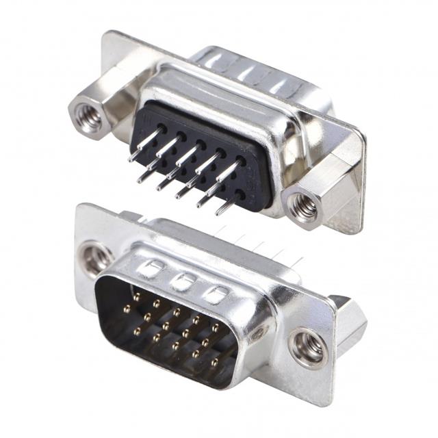 CONN D-SUB HD PLUG 15P VERT SLDR