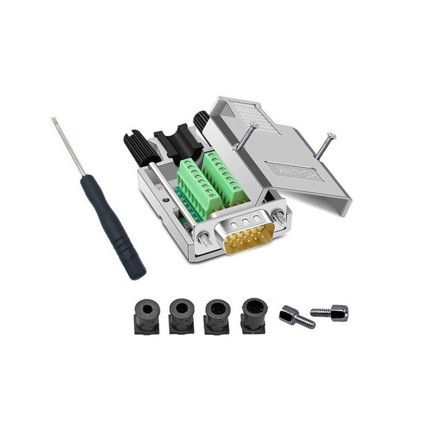 CONN D-SUB HD PLG 15POS TERM BLK