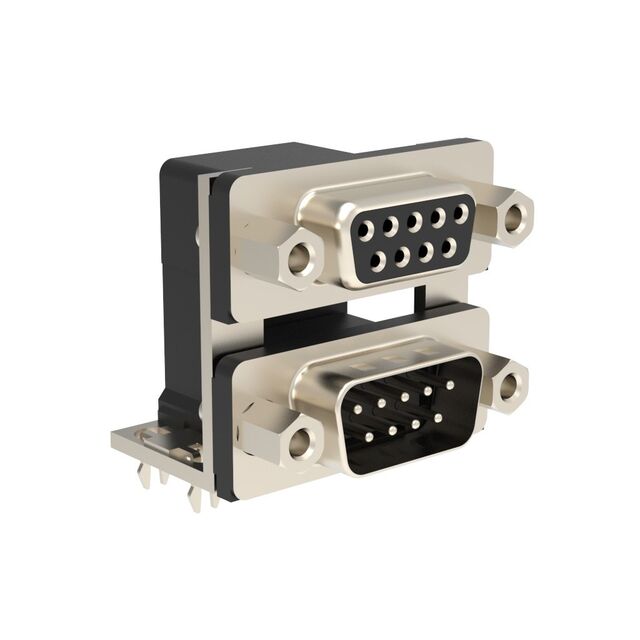 CONN D-SUB PLUG/RCPT 9P R/A SLDR