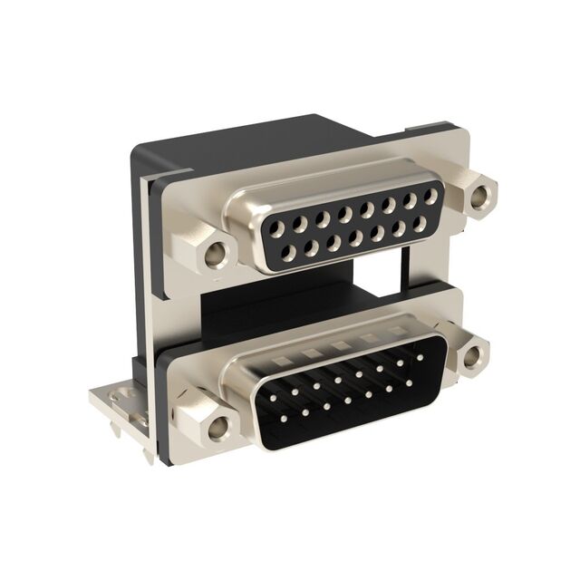 CONN D-SUB PLG/RCPT 15P R/A SLDR