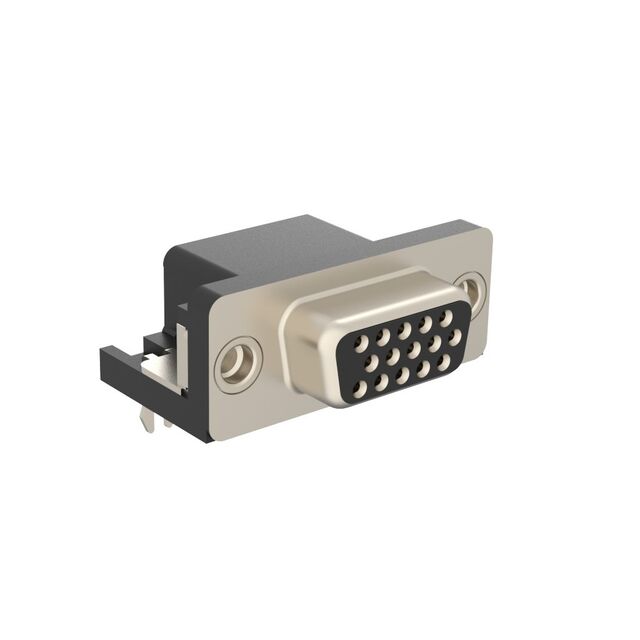 CONN D-SUB HD RCPT 15P R/A SLDR