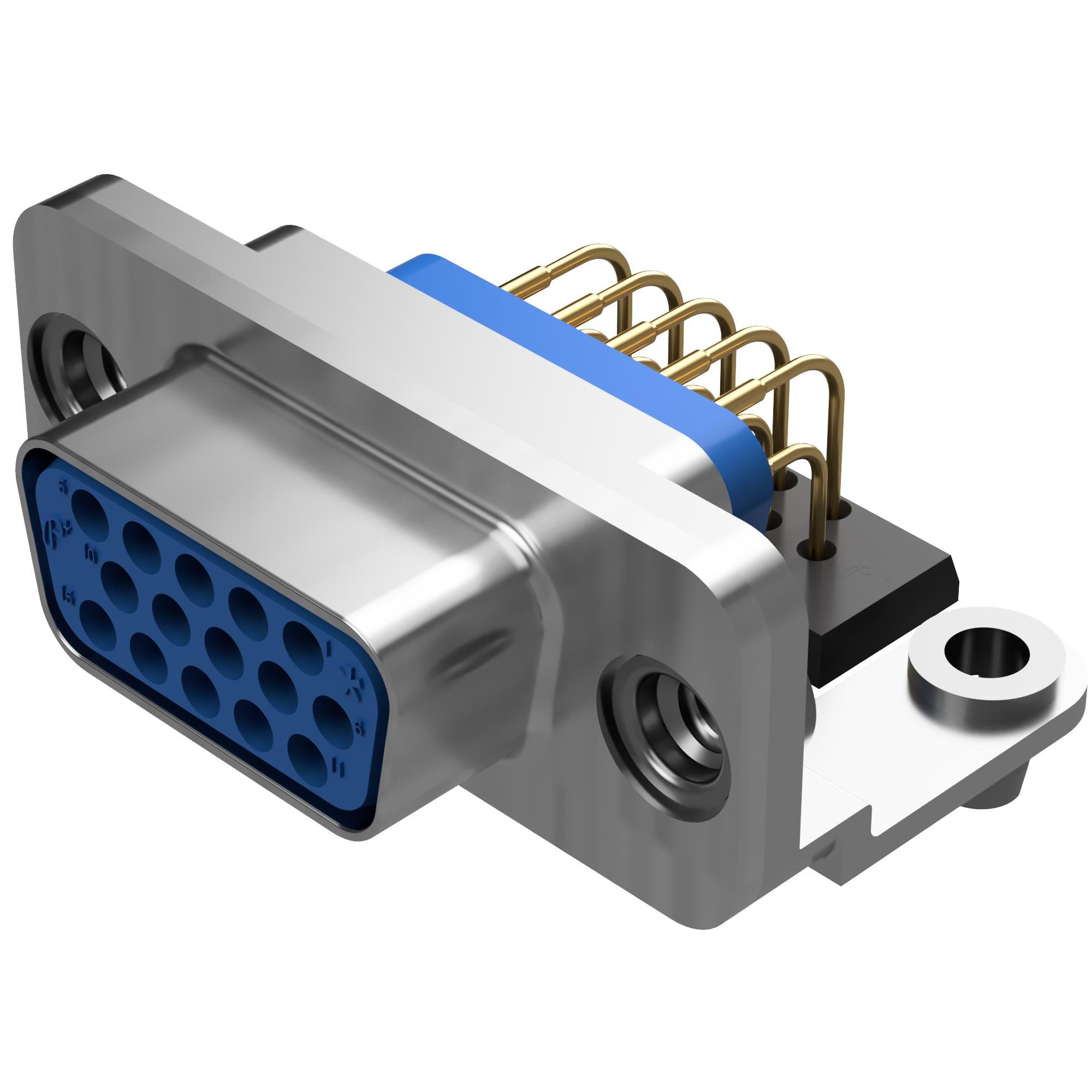 CONN D-SUB HD RCPT 15P R/A SLDR