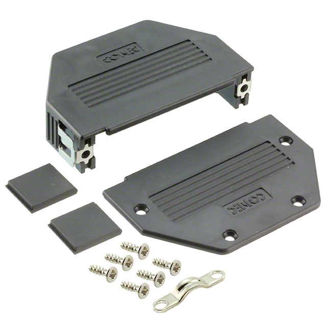 CONN BACKSHELL 50P 90/180DEG BLK