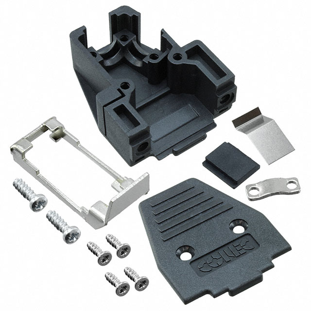 CONN BACKSHELL 9P 45/180DEG BLK
