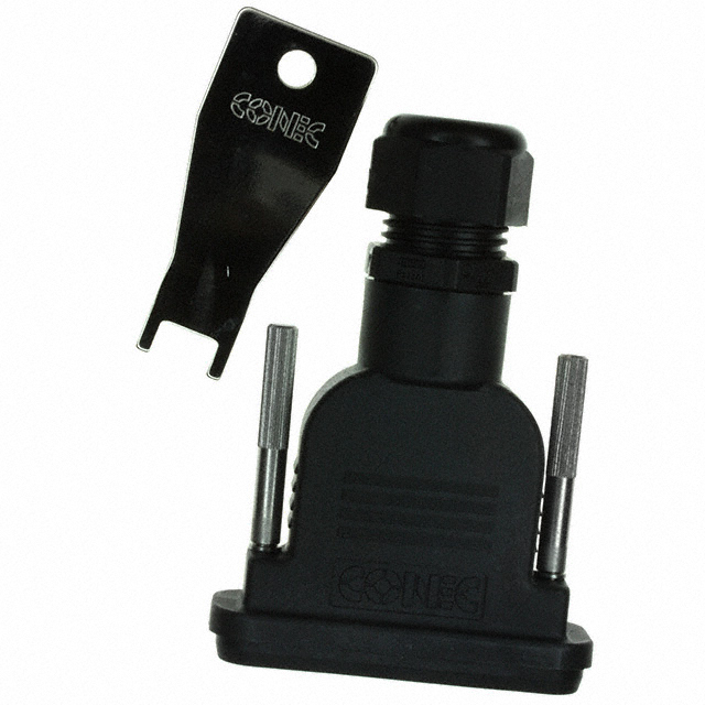 CONN BACKSHELL 25POS 180DEG BLK