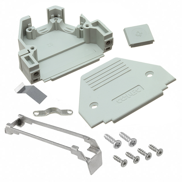 CONN BACKSHELL 25P 45/180DEG GRY