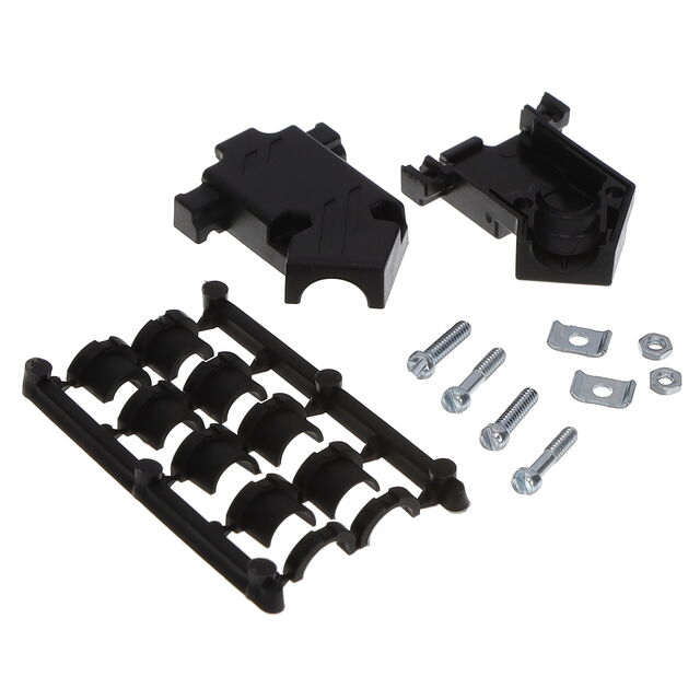 9P PLASTIC D-SUB HOOD BK 45