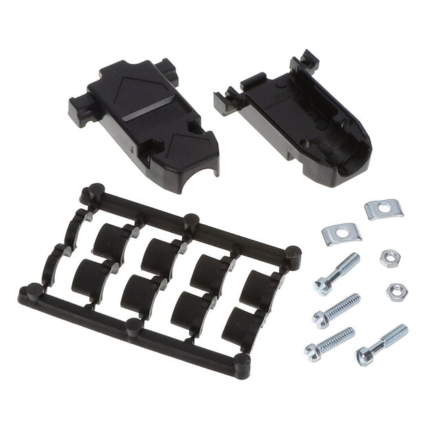 9P PLASTIC D-SUB HOOD BK 180 M3
