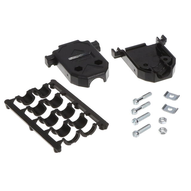 15P PLASTIC D-SUB HOOD BK 180 NT