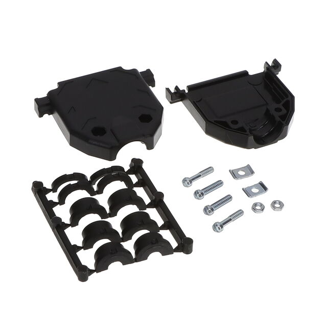 25P PLASTIC D-SUB HOOD BK 180