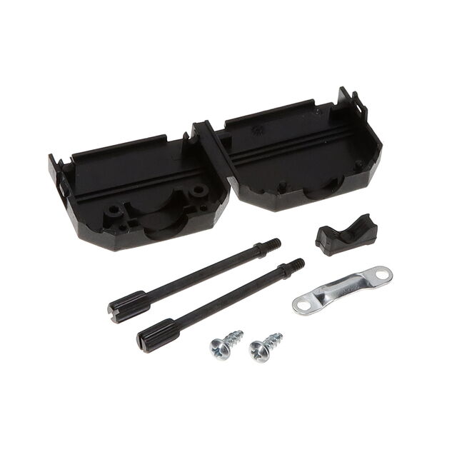 15P PLASTIC D-SUB HOOD SNAP BK