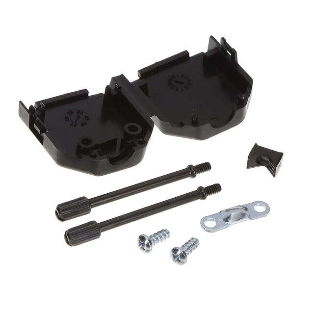 9P PLASTIC D-SUB HOOD SNAP BK