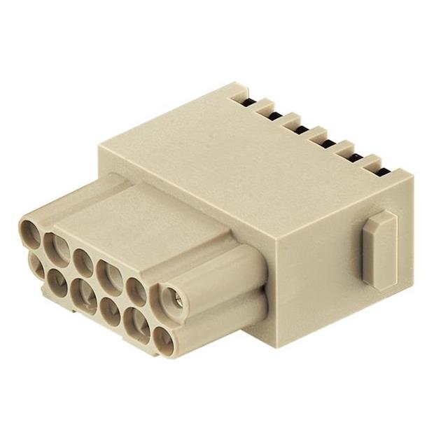 MODULE FEMALE 12POS PUSH IN LOCK