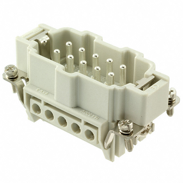 10P + PE MALE INSERT 16A 500V/UL