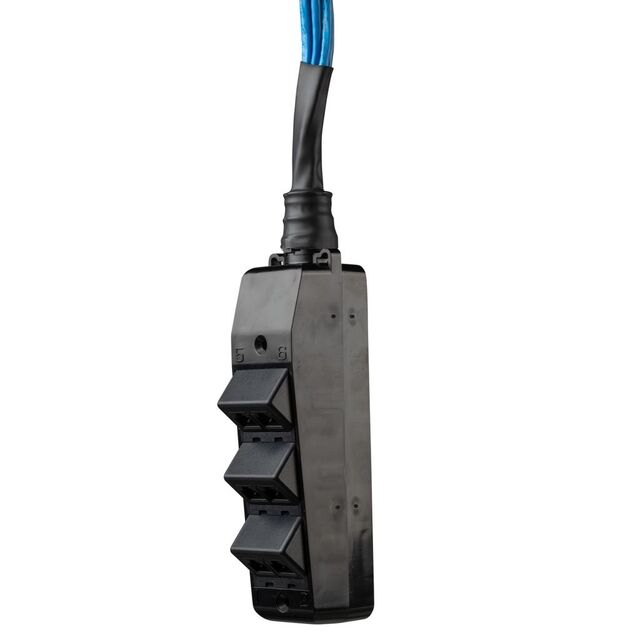 OUTLET BOX, 6 PORT, MUTOA, BLACK