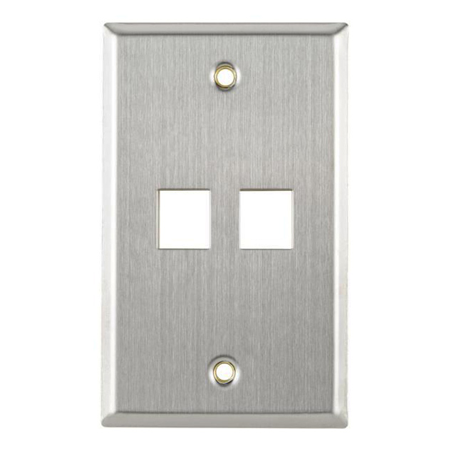 FACEPLATE SNGL GANG 2PORT SILVER