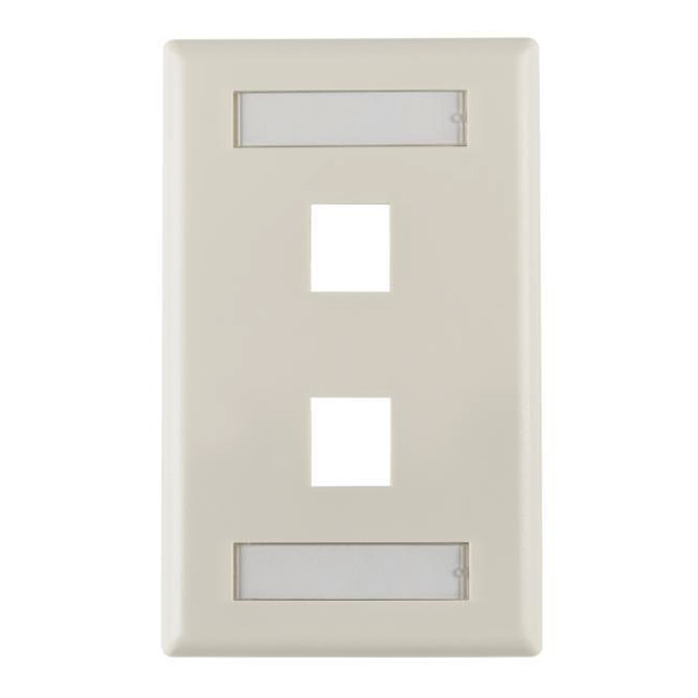 FACEPLATE SNGL GANG 2PORT WHITE
