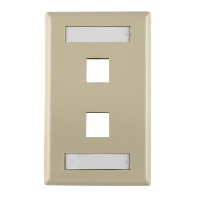 FACEPLATE SNGL GANG 2PORT IVORY
