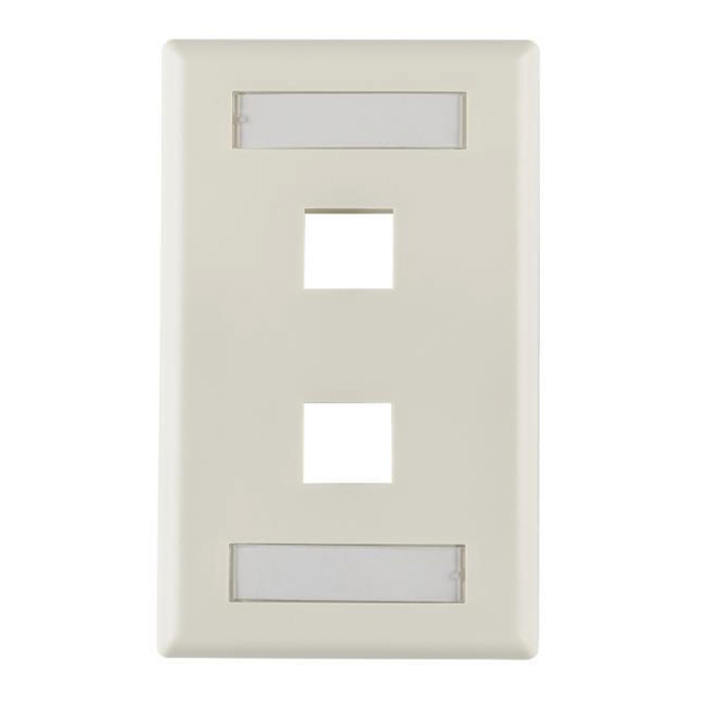 FACEPLATE SNGL GANG 2PORT WHITE