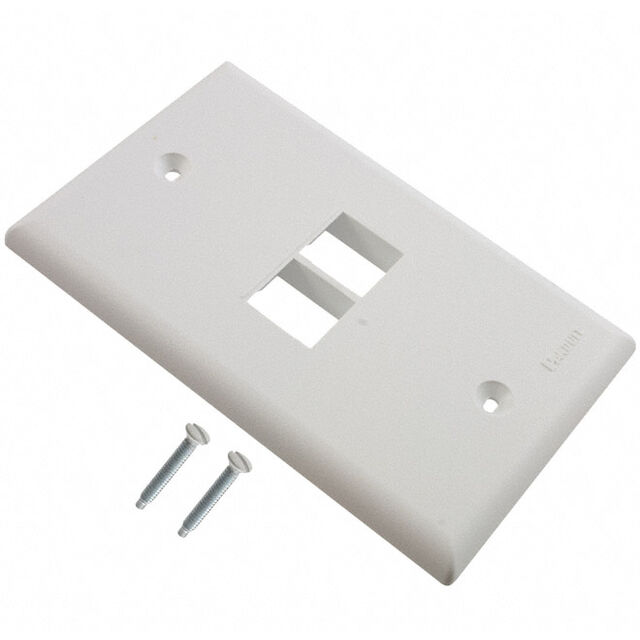 FACEPLATE SNGL GANG 2PORT WHITE