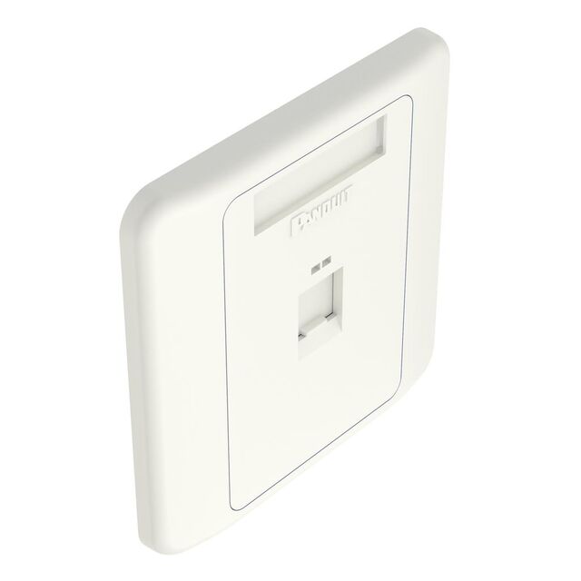 FLAT SHUTTERED FACEPLATE, 1 PORT