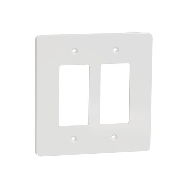 2 GANG MID+ WALL PLATE WH