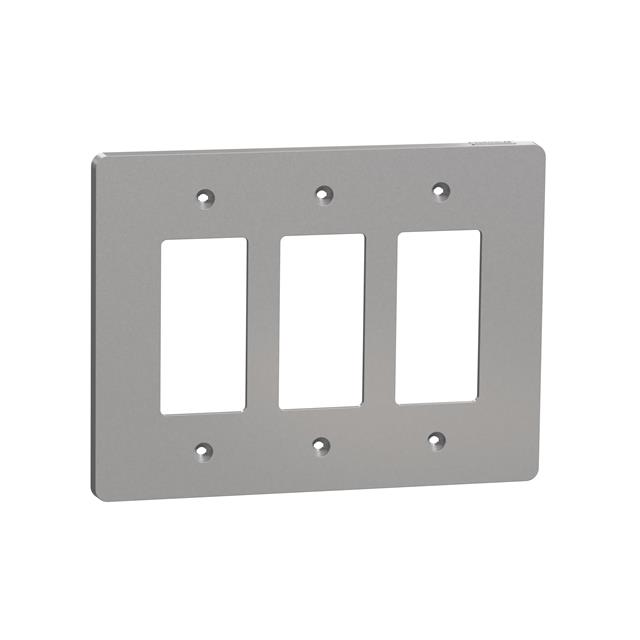 3 GANG MID+ WALL PLATE GY