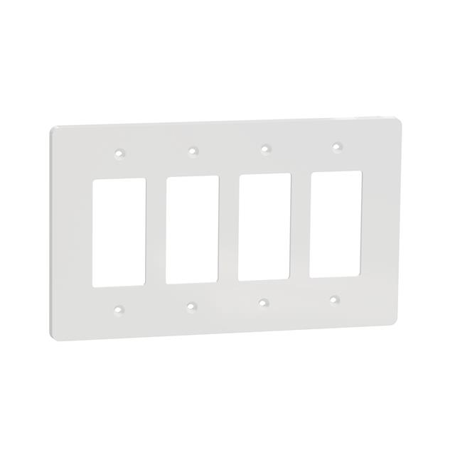 4 GANG MID+ WALL PLATE WH