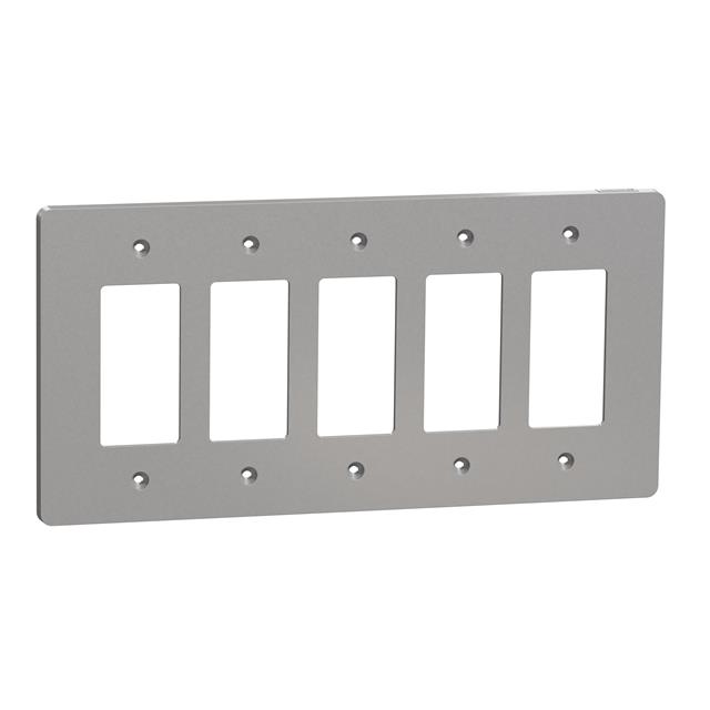 5 GANG MID+ WALL PLATE GY