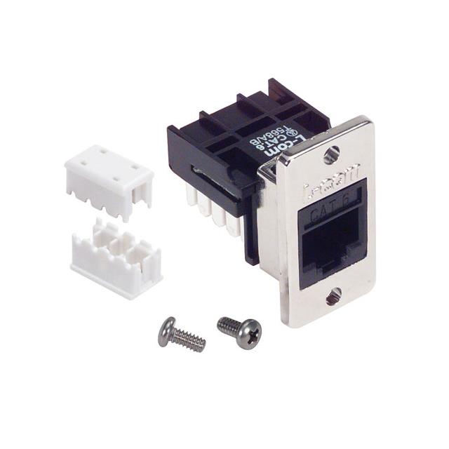 JACK CAT 6 RJ45/110 FLNG BLK