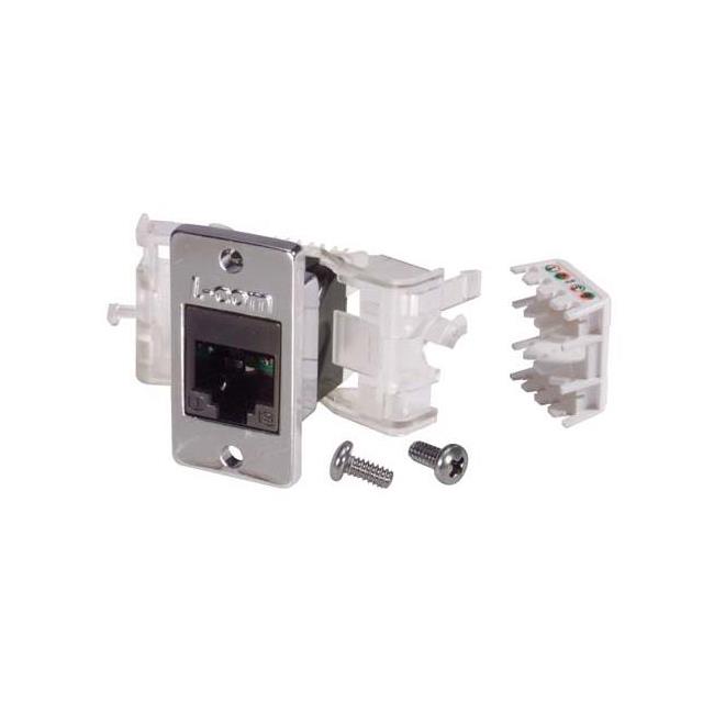 JACK CAT6 RJ45/TLS BLACK FLNG