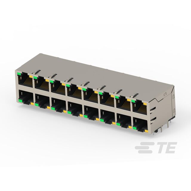 RJ45 W/O MAGNET 2X8 LED PLATING