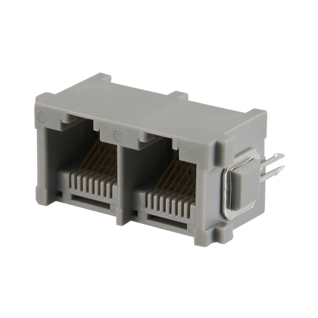 GANGJACK-2PORT-PERPEND-8P8C GREY