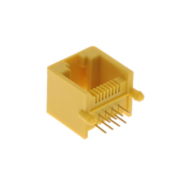 RJ45 8P8C MOD JACK YELLOW R/A TH