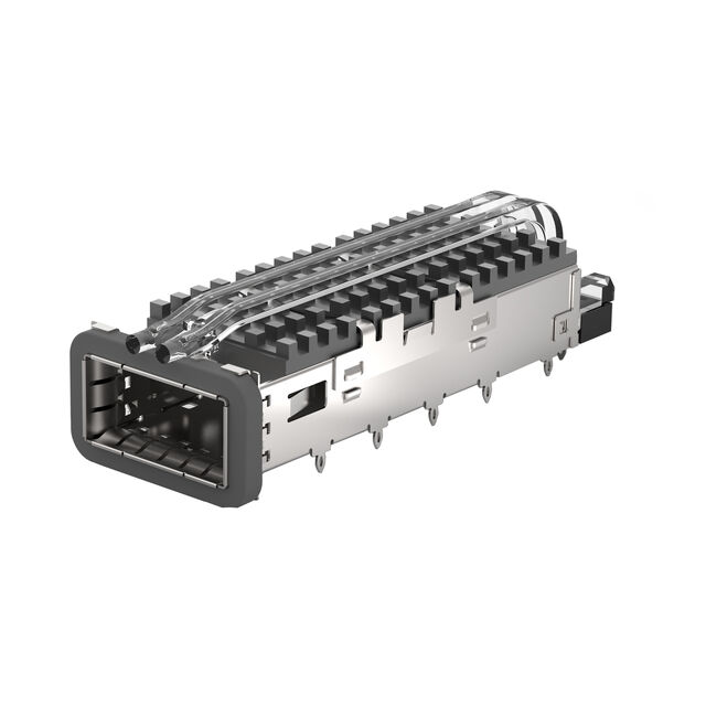 CONN QSFP28 CAGE W/HSINK R/A