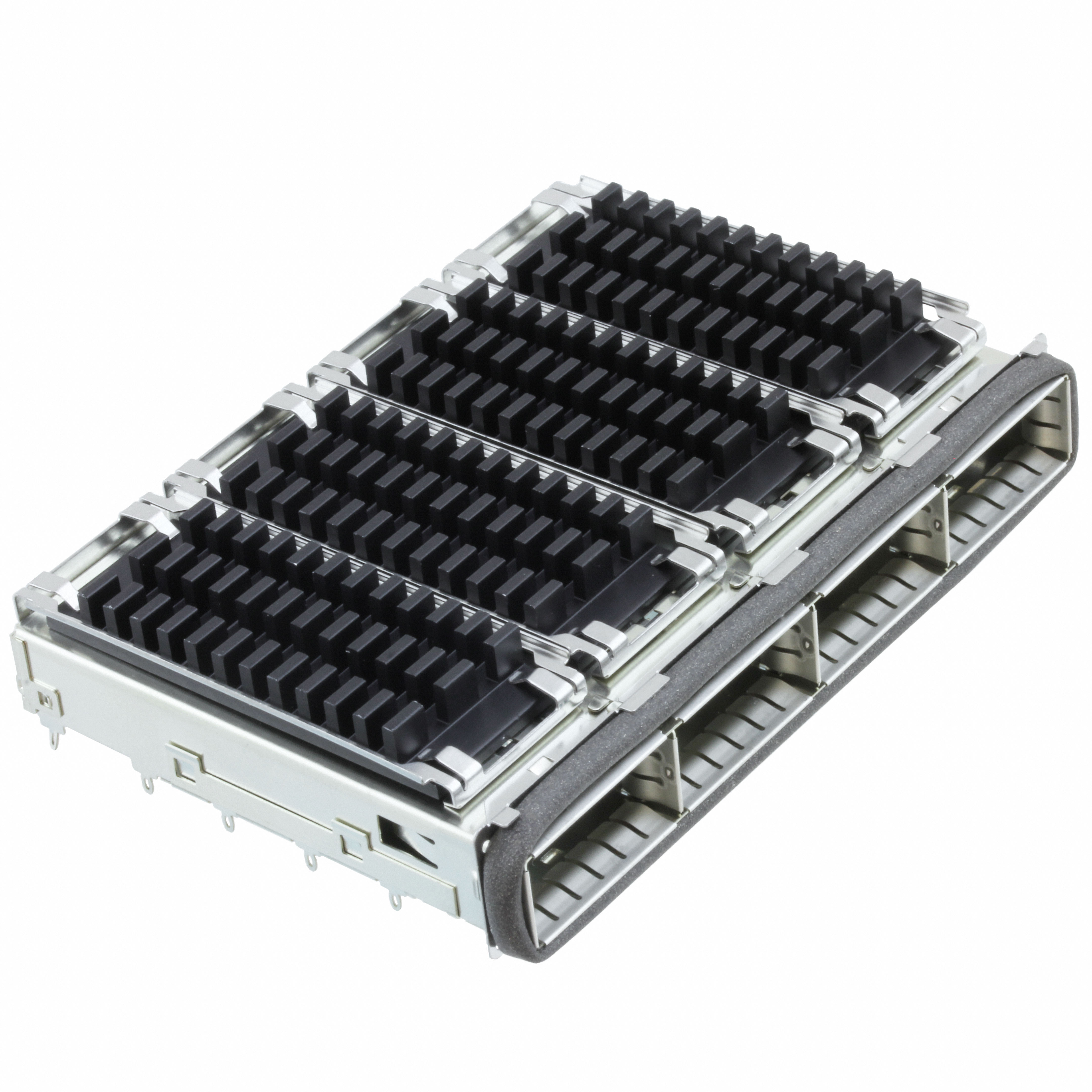 CONN QSFP+ CAGE 1X4 W/HSINK R/A