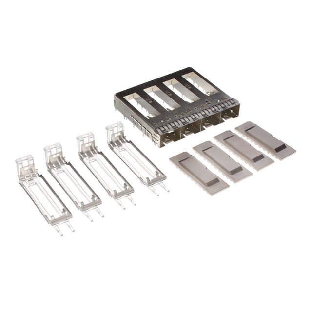CONN SFP+ CAGE 1X4 W/HSINK R/A