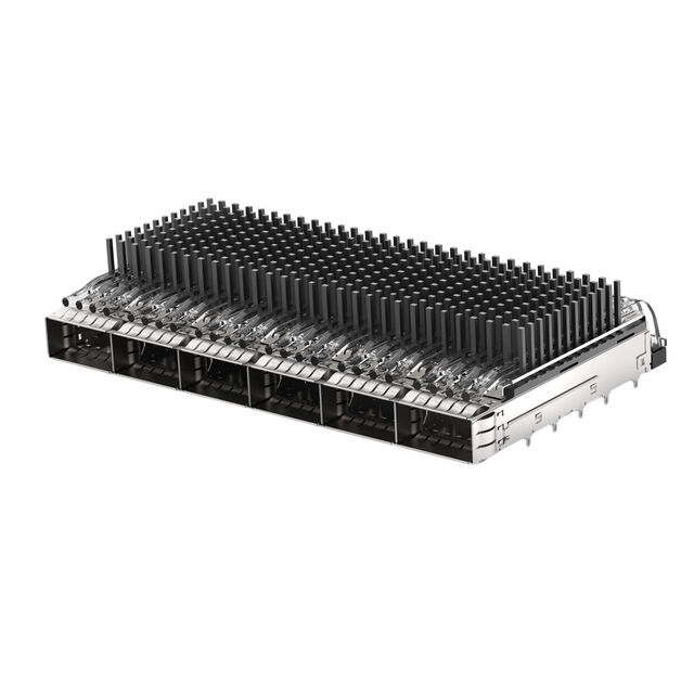 CONN ZQSFP+ CAGE 1X6 W/HSINK R/A