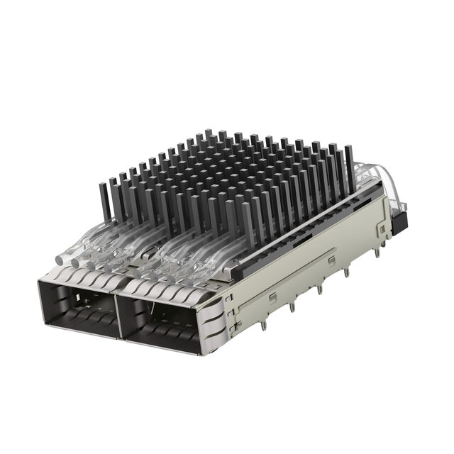 CONN QSFP28 CAGE 1X2 W/HSINK R/A