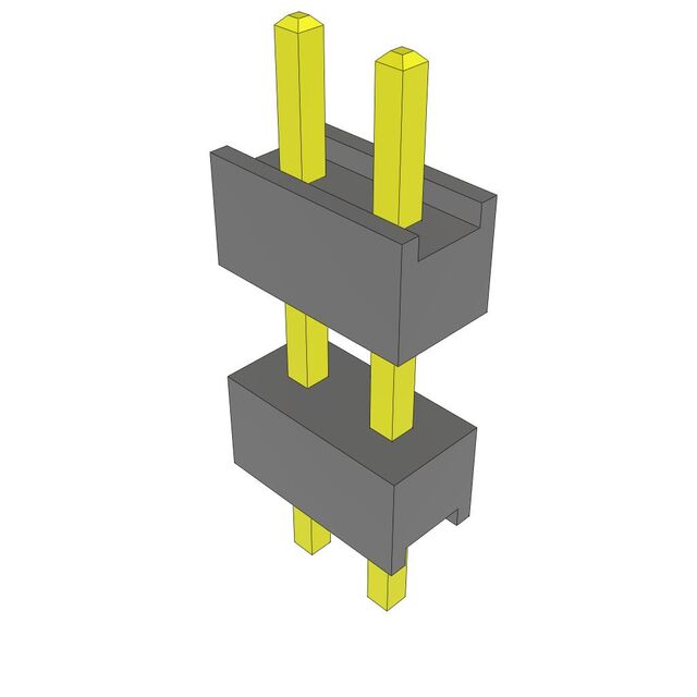 CONN HDR 2POS 0.1 STACK T/H GOLD