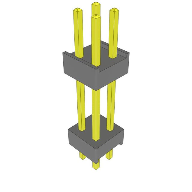 CONN HDR 4POS 0.1 STACK T/H GOLD
